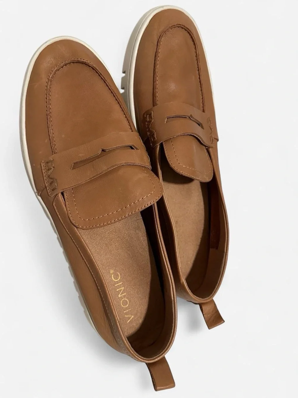 Vionic Uptown Brown Leather Penny Loafers Size 11